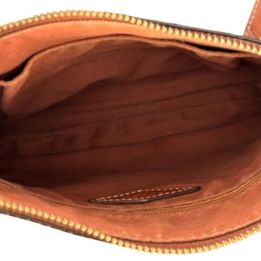 Emma by Fossil Classic Brown Leather Crossbody Purse 8x10 - Picture 7 of 8